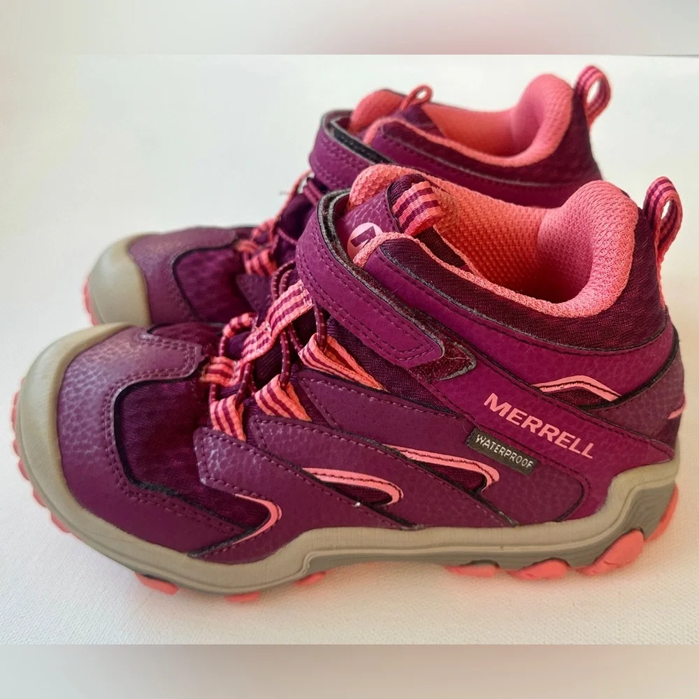 Merrell Kids Purple and Pink Waterproof Hiking Sneakers